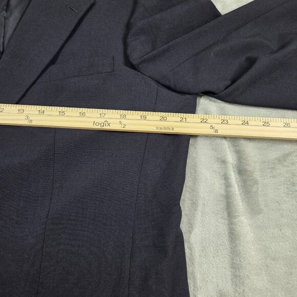 Lands End Sport Coat Mens 40L Navy Wool Preppy Career Office Blazer Suit Jacket - Picture 8 of 11